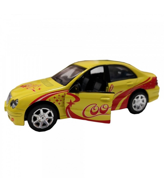 Masinuta Sport Cool Car, GoKi, galbena, lumini si sunet, die-cast, 15 cm
