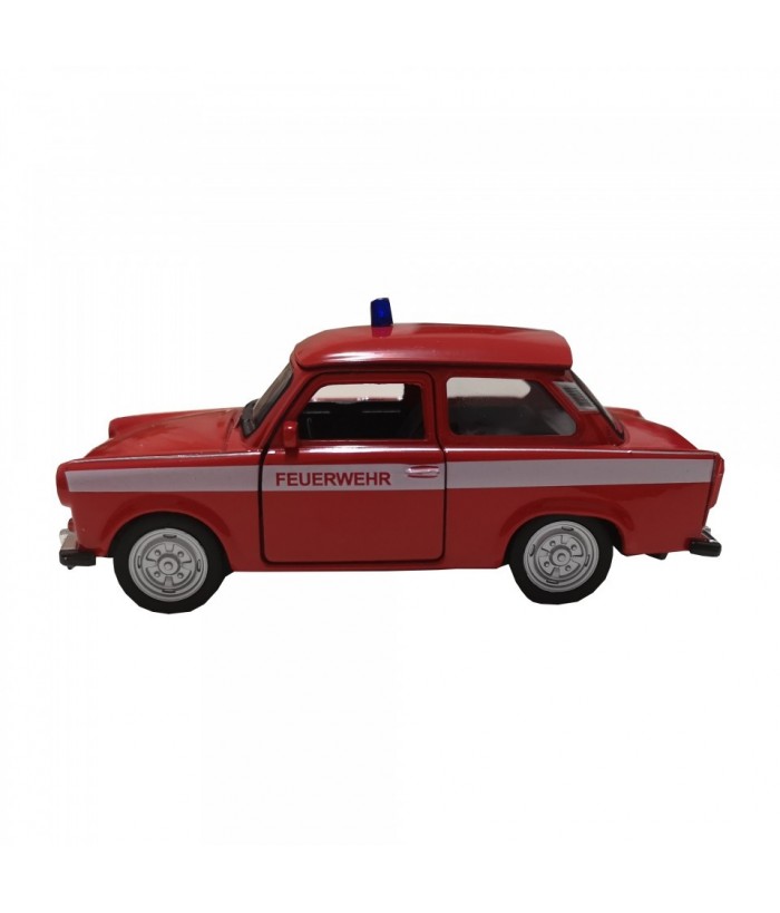 Masinuta de pompieri Trabant 601, GoKi, rosie, die-cast, 11 cm