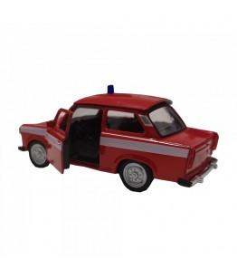 Masinuta de pompieri Trabant 601, GoKi, rosie, die-cast, 11 cm