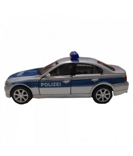 Masinuta de politie BMW 330i, GoKi, gri/albastru, die-cast, 12 cm