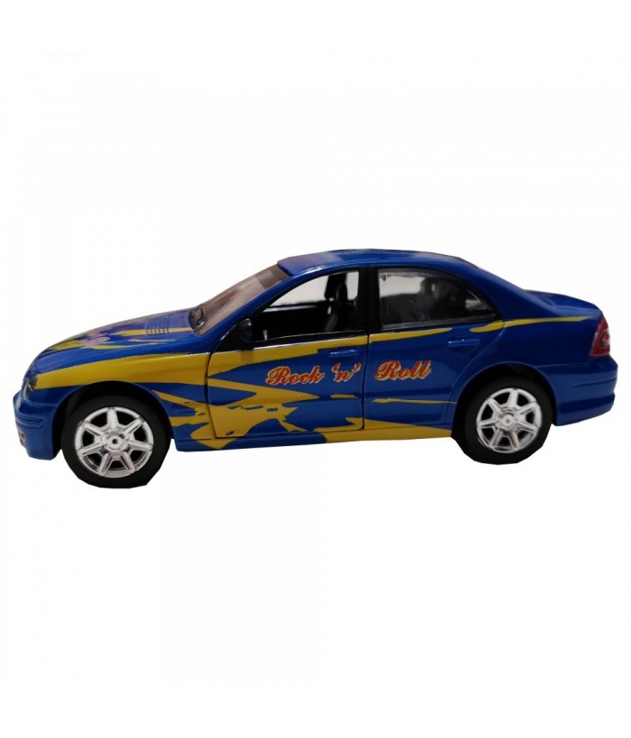 Masinuta Sport Rock 'n' Roll Car, GoKi, albastra, lumini si sunet, die-cast, 15 cm