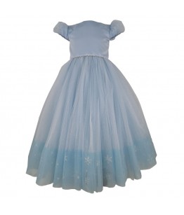 Rochia lunga pentru fetite, Cinderella, bleu deschis, 3 ani, tulle, 98 cm